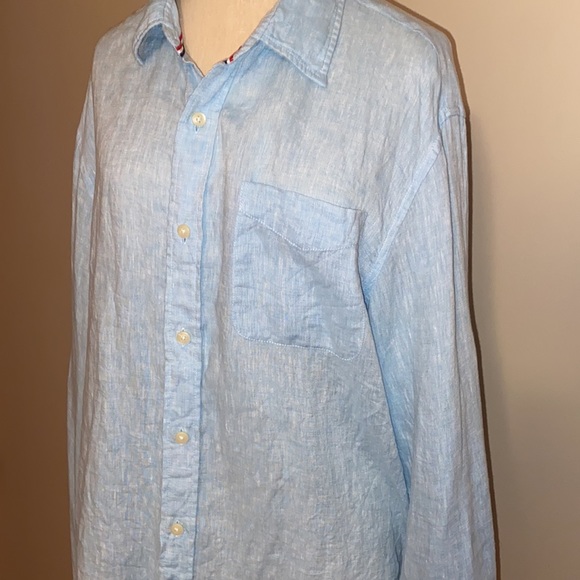 Light Blue Linen Button Up - Picture 2 of 5